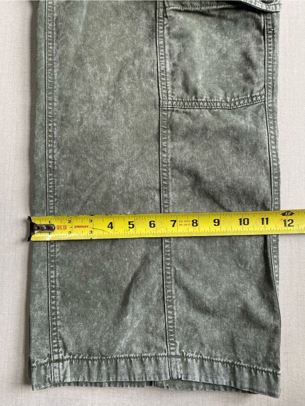 SO Olive Green Cargo Wide Leg Pants 100% Cotton Size L - Picture 5 of 10